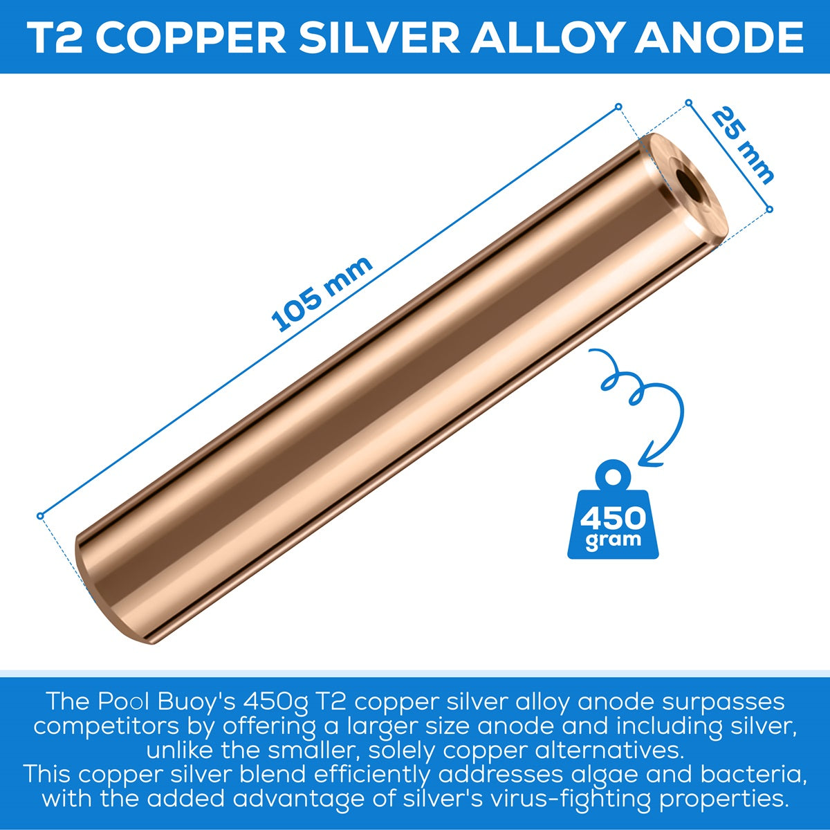 pool buoy solar pool ionizer copper anode