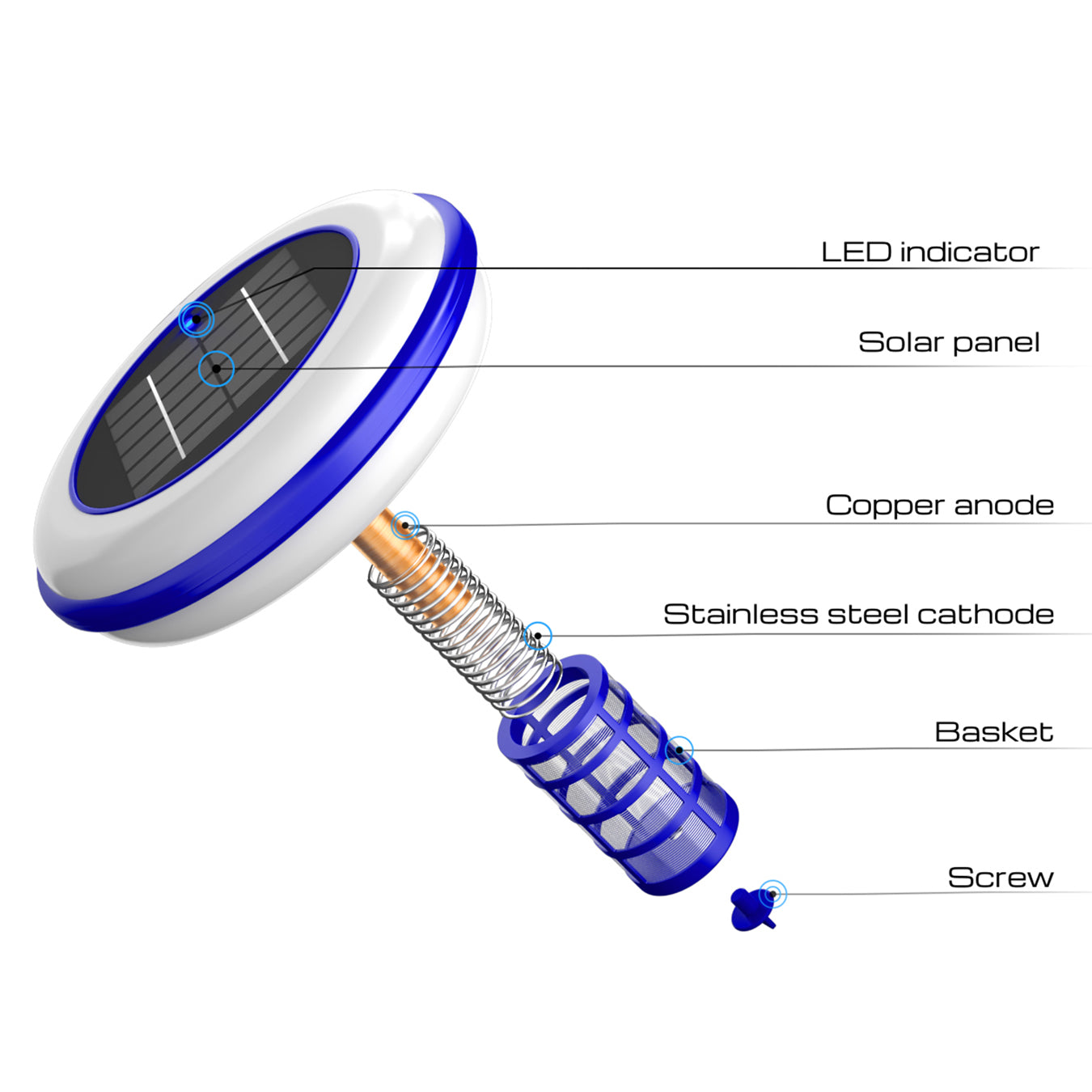 pool buoy solar pool ionizer kills algae and bacteria reduces chlorine monocrystalline solar panel power led pool cleaner floater water purifier and sanitizer